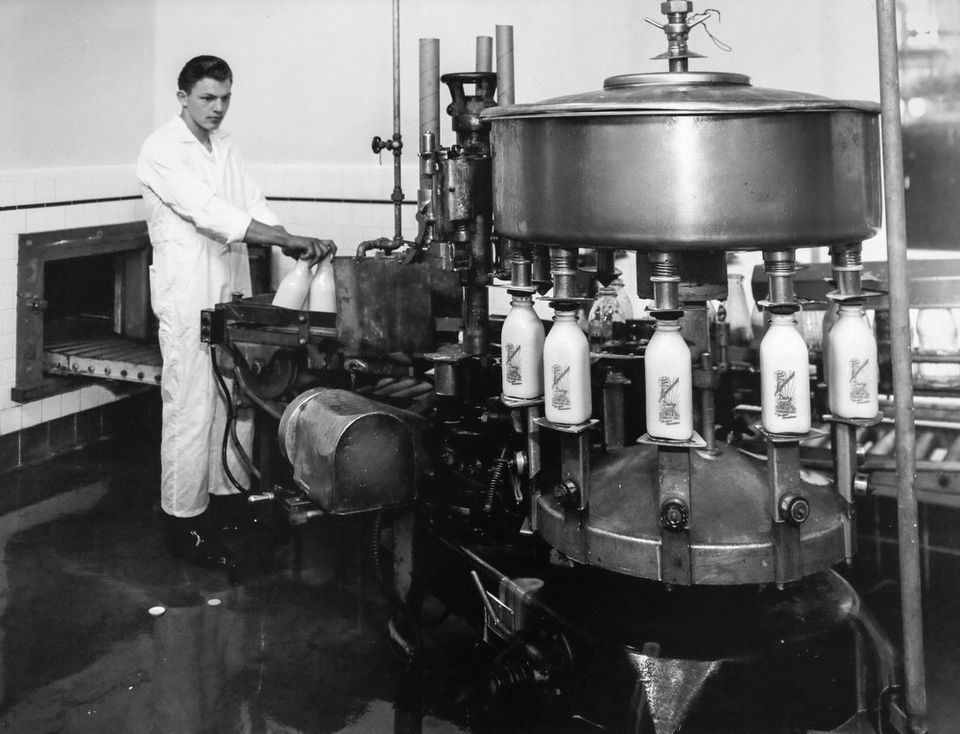 Alpenrose milk bottling