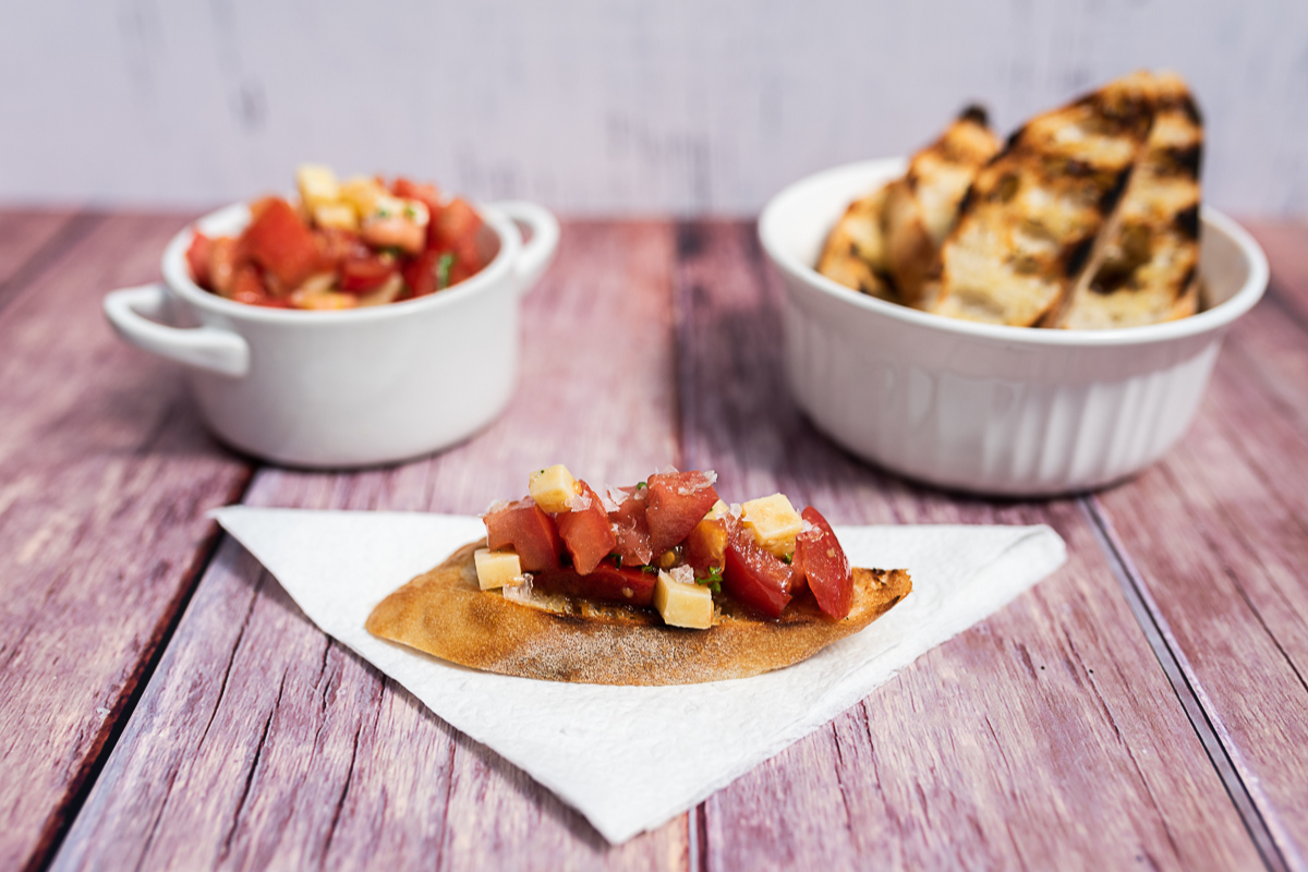 Round Bale Bruschetta on the grill