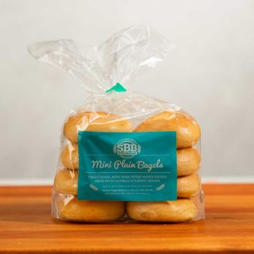 Seattle Bagel Bakery Mini Plain Bagels - 8 count