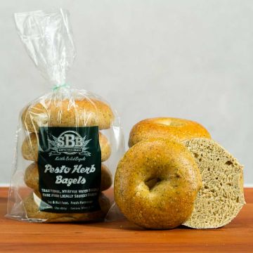 Seattle Bagel Bakery Pesto Bagels - 4 count