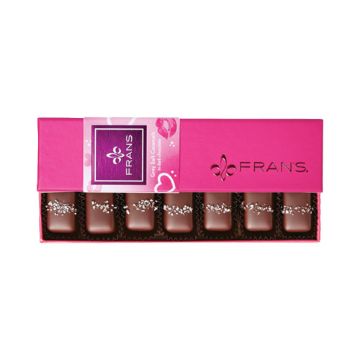 Fran’s Dark Chocolate Gray Salt Pink Box - 7 count