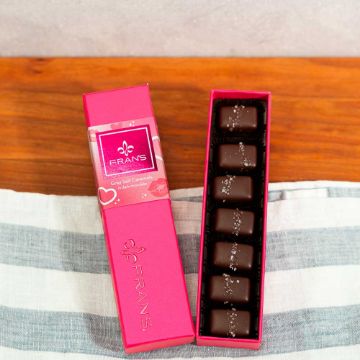 Fran’s Dark Chocolate Gray Salt Pink Box - 7 count