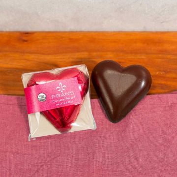 Fran’s Dark Chocolate Caramel Foil Heart - 1.5 oz