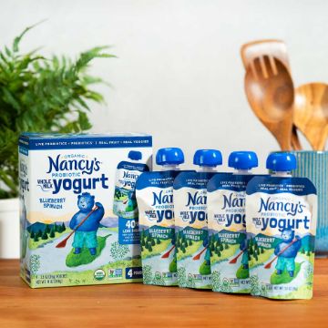 Nancy’s Organic Blueberry Spinach Whole Milk Yogurt Pouches - 4 count