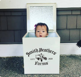 Kid in porch box