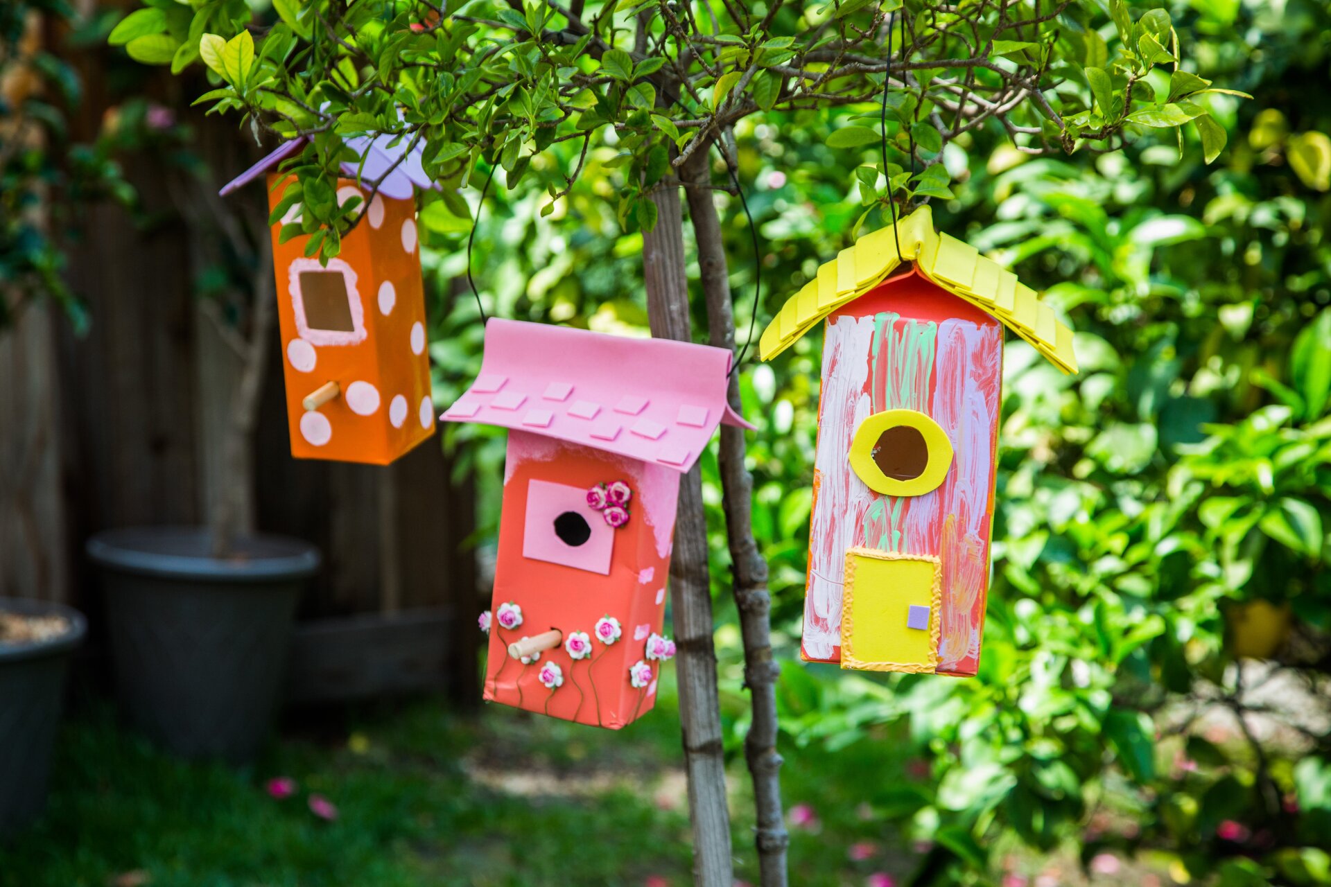 Milk Carton Bird Feeders